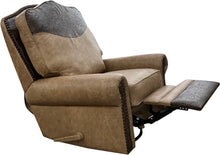Load image into Gallery viewer, western contemporary swivel glider recliner, western leather swivel recliner