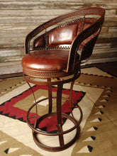 Load image into Gallery viewer, Leather & Metal Western Rustic Barstool