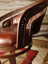 Load image into Gallery viewer, Leather & Metal Western Rustic Barstool