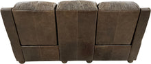 Load image into Gallery viewer, Rustic Lodge Western Dark Brown Leather & Cowhide Double Pillowback Recliner Sofa Back