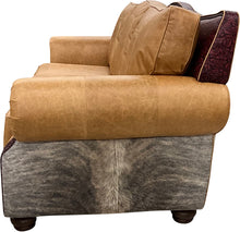 Load image into Gallery viewer, Cortez Modern Western Farmhouse Terelli Coganc Base Leather, Embossed Leather & Cowhide Sofa Side