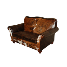 Load image into Gallery viewer, Bartlett Rustic Cowhide Love Seat