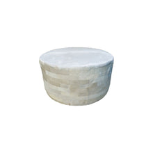 Load image into Gallery viewer, Round Patchwork Ottoman - White