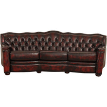 Load image into Gallery viewer, Grand Teton Conversational Tufted Western Red Leather Curved Sofa