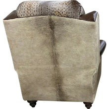 Load image into Gallery viewer, White Cowhide Recliner