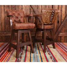 Load image into Gallery viewer, Tufted Western Leather Pecan Axis Barstool