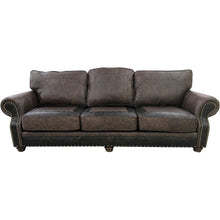 Load image into Gallery viewer, Split Rail 10 Foot 3 Cushion Western Cowhide Sofa