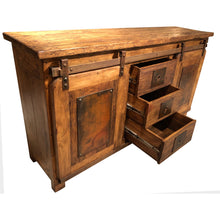 Load image into Gallery viewer, Industrial Rustic Reclaimed Wood Credenza