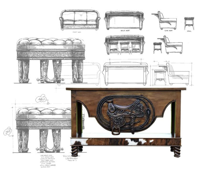 Kurcyzn x Great Blue Heron Ottomans, Benches & Trunks