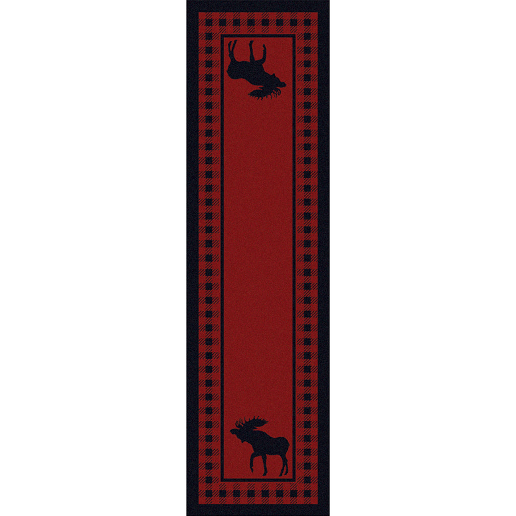 Image of an area rug, Moose Refuge - Red