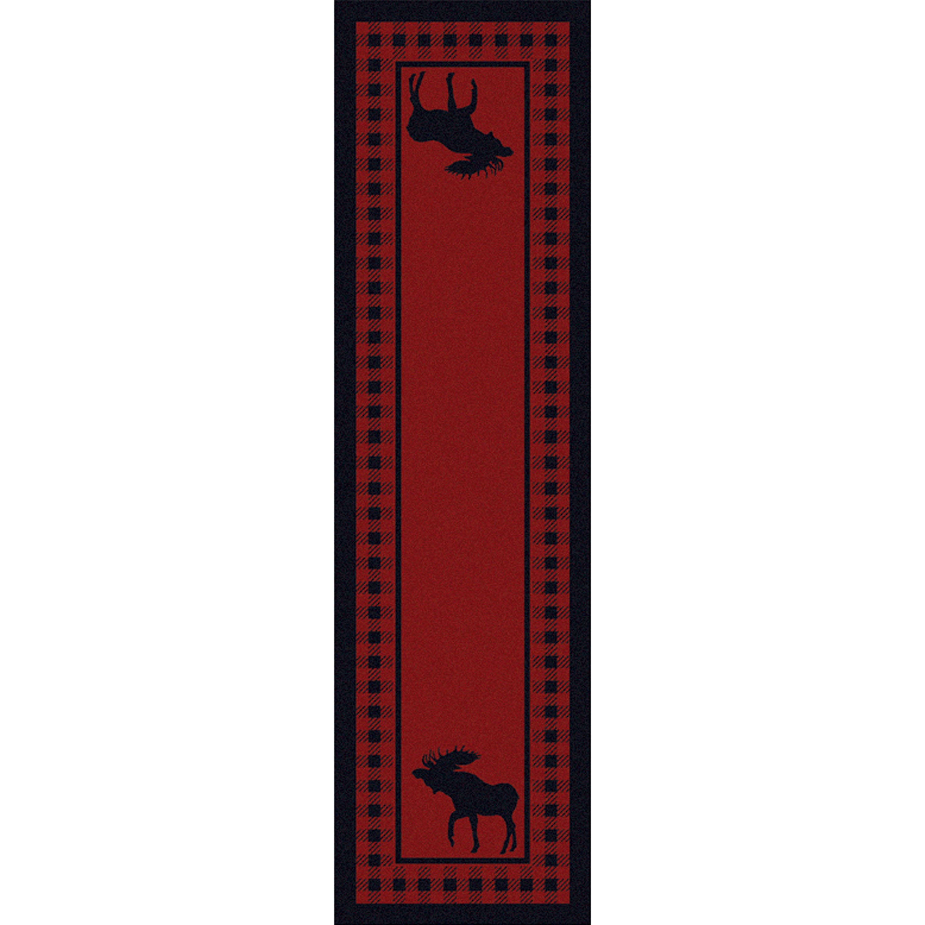 Image of an area rug, Moose Refuge - Red