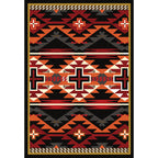 Image of an area rug, Rustic Cross - Black