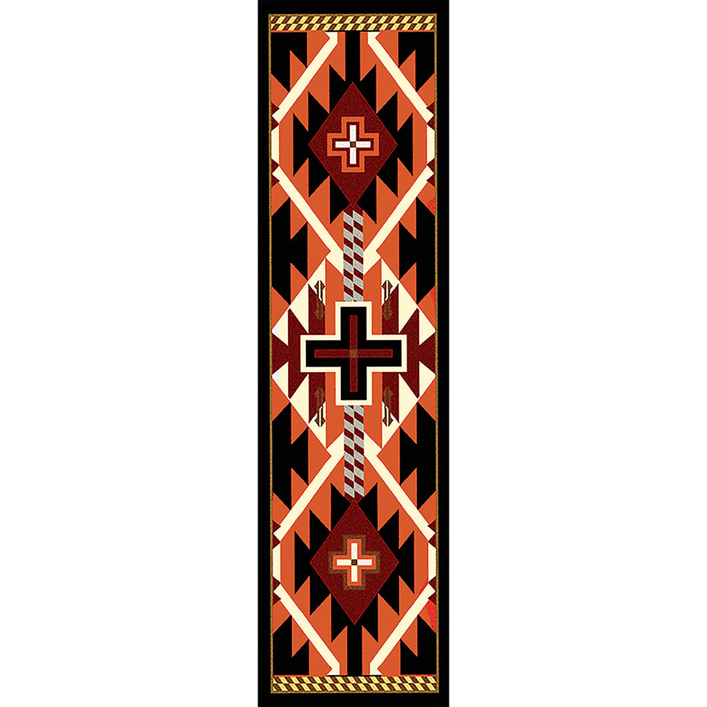 Image of an area rug, Rustic Cross - Black