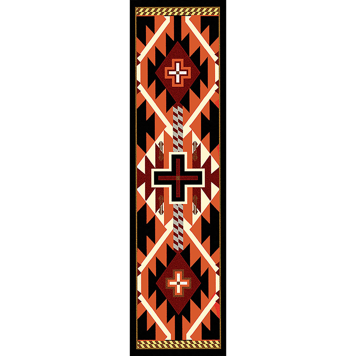 Image of an area rug, Rustic Cross - Black