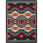 Image of an area rug, Rustic Cross - Blue