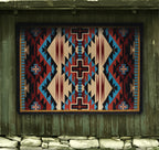 Image of an area rug, Rustic Cross - Blue