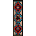 Image of an area rug, Rustic Cross - Blue