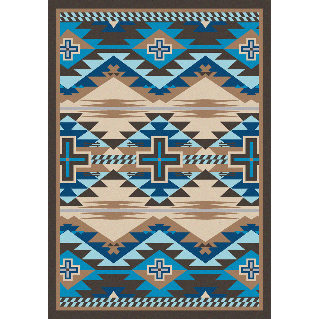 Image of an area rug, Rustic Cross - Indigo Turquoise