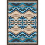Image of an area rug, Rustic Cross - Indigo Turquoise