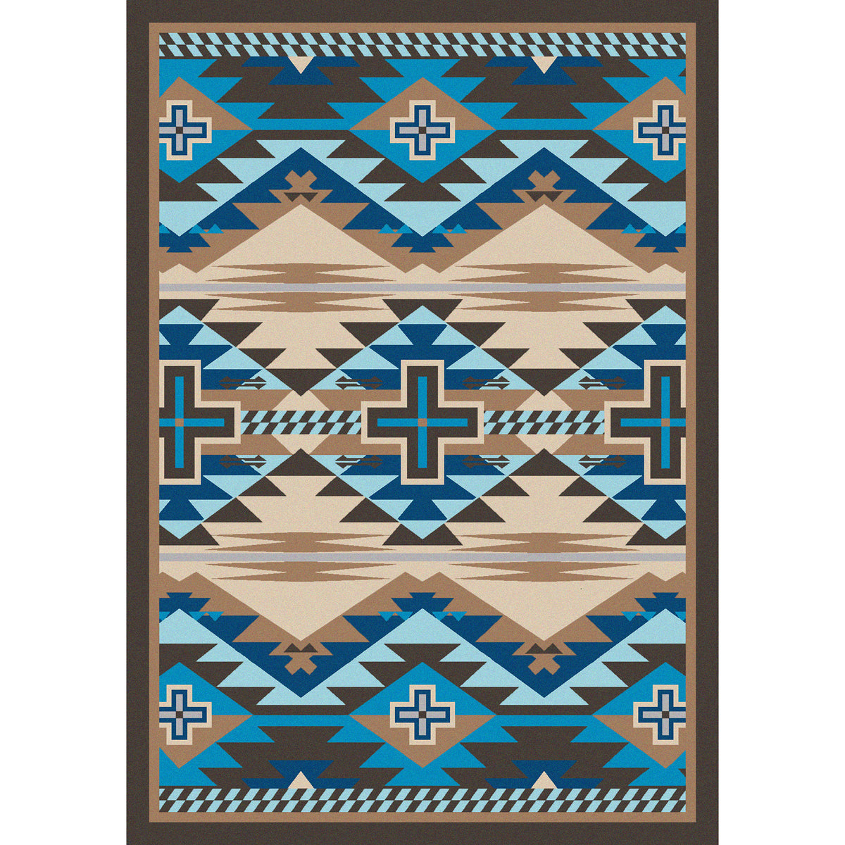 Image of an area rug, Rustic Cross - Indigo Turquoise