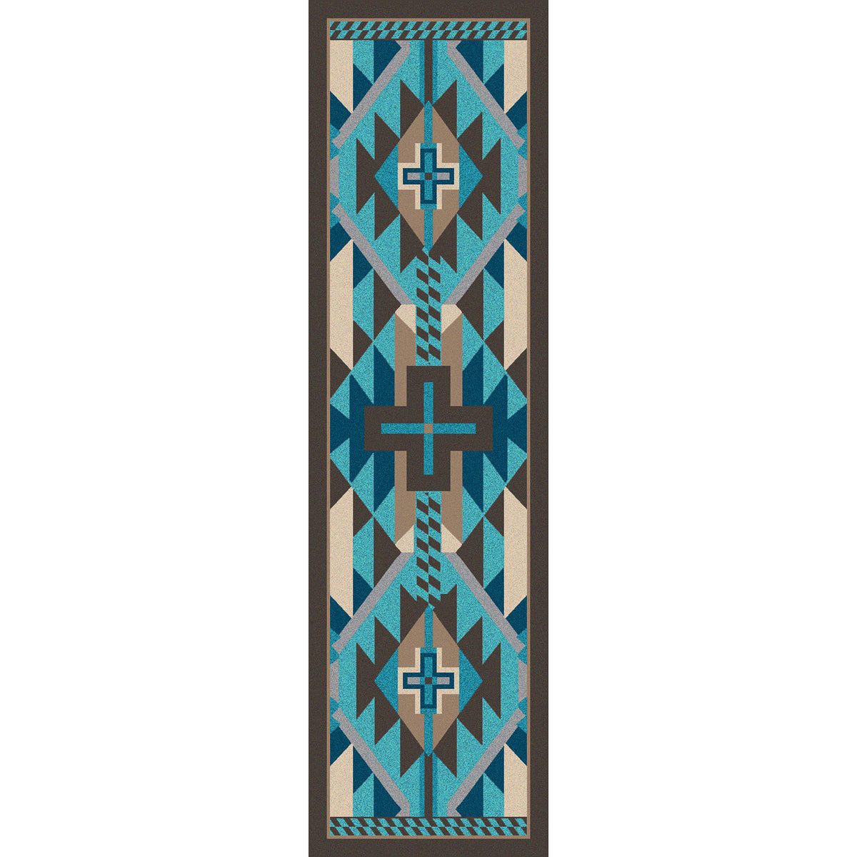 Image of an area rug, Rustic Cross - Indigo Turquoise