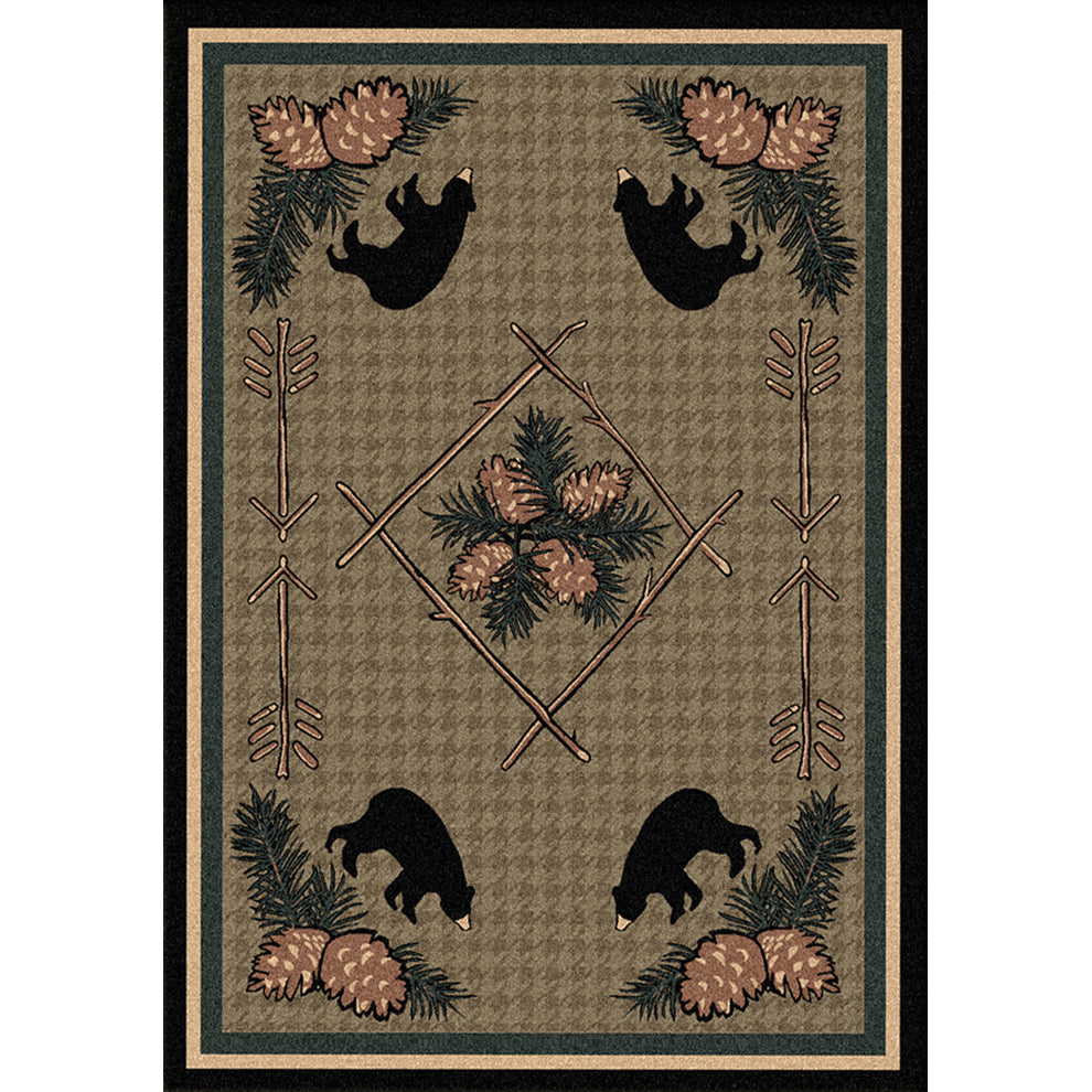 Image of an area rug, Pine Cone Bears - Green