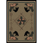 Image of an area rug, Pine Cone Bears - Green