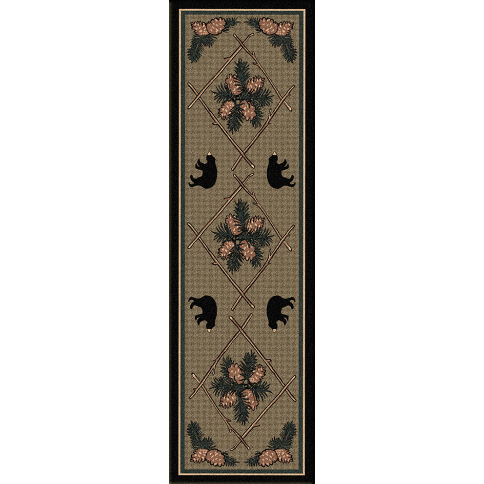 Image of an area rug, Pine Cone Bears - Green