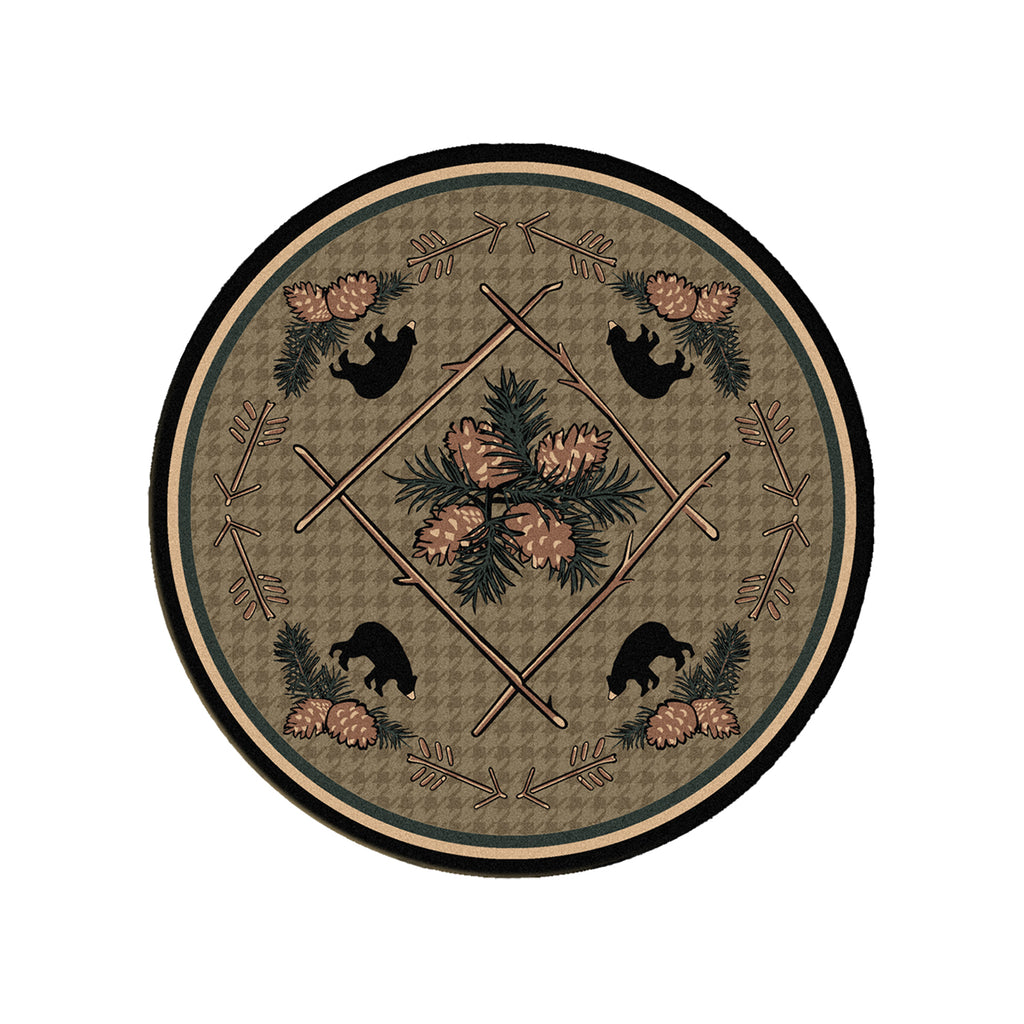 Image of an area rug, Pine Cone Bears - Green