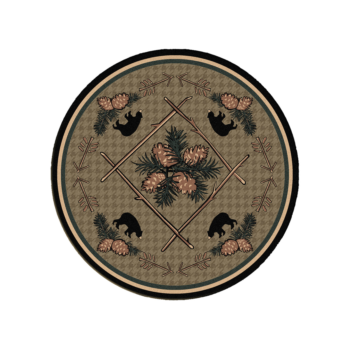 Image of an area rug, Pine Cone Bears - Green