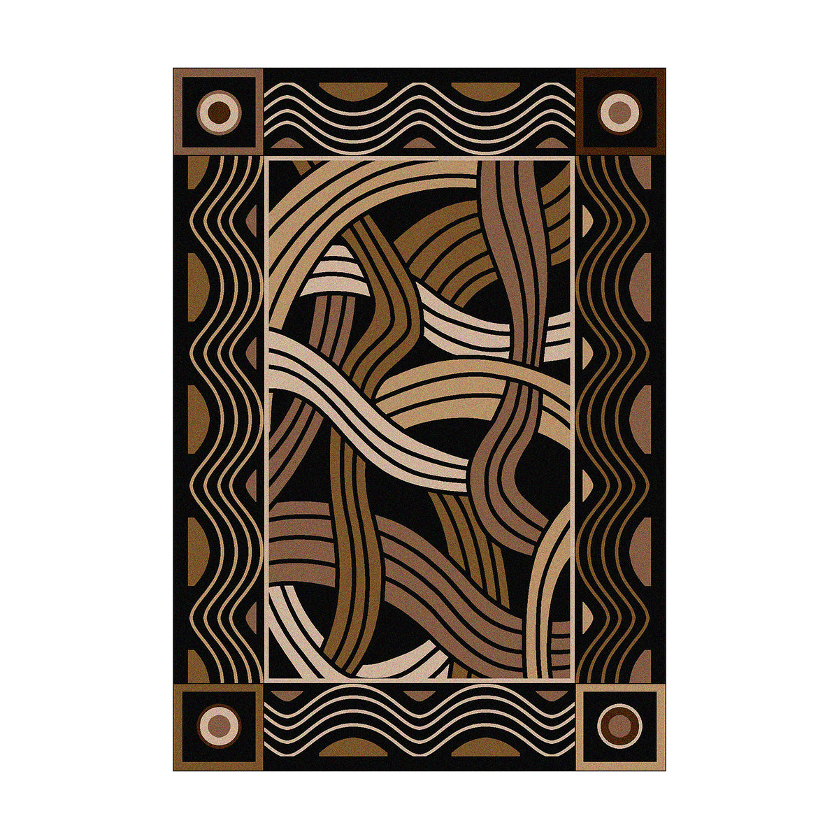 Image of an area rug, Hand Coiled - Black