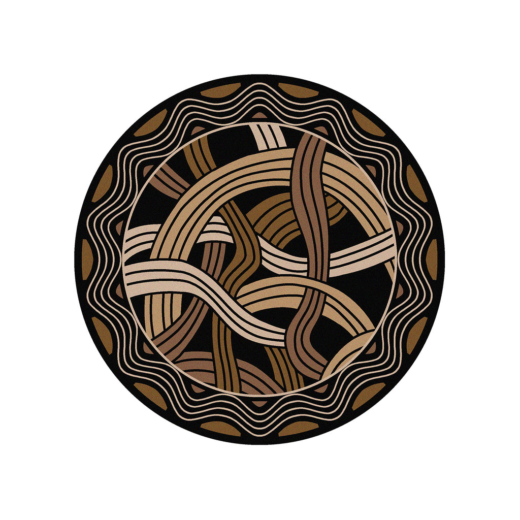 Image of an area rug, Hand Coiled - Black