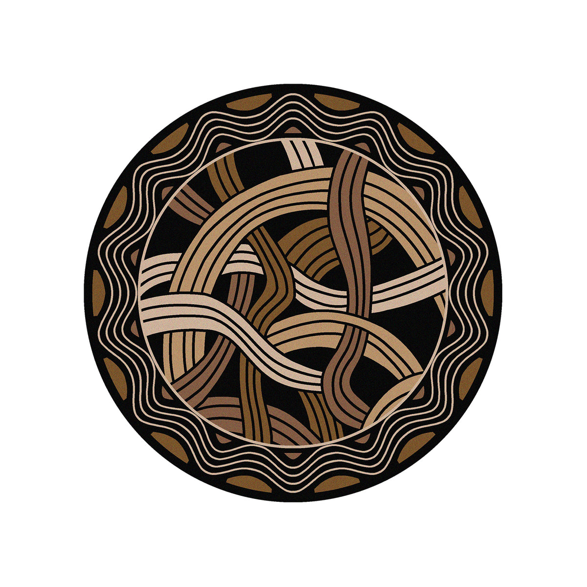 Image of an area rug, Hand Coiled - Black