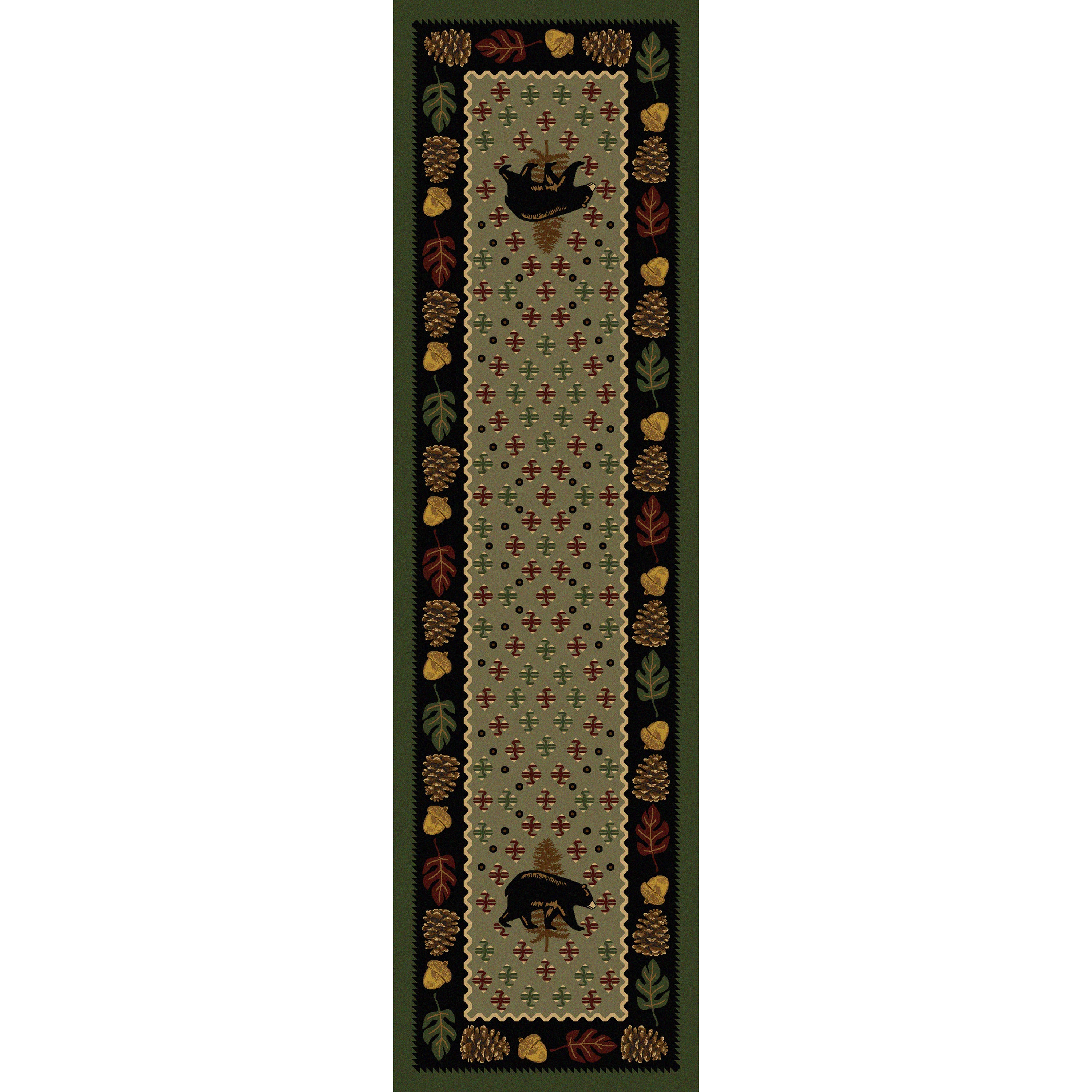Image of an area rug, Patchwork Bear - Green