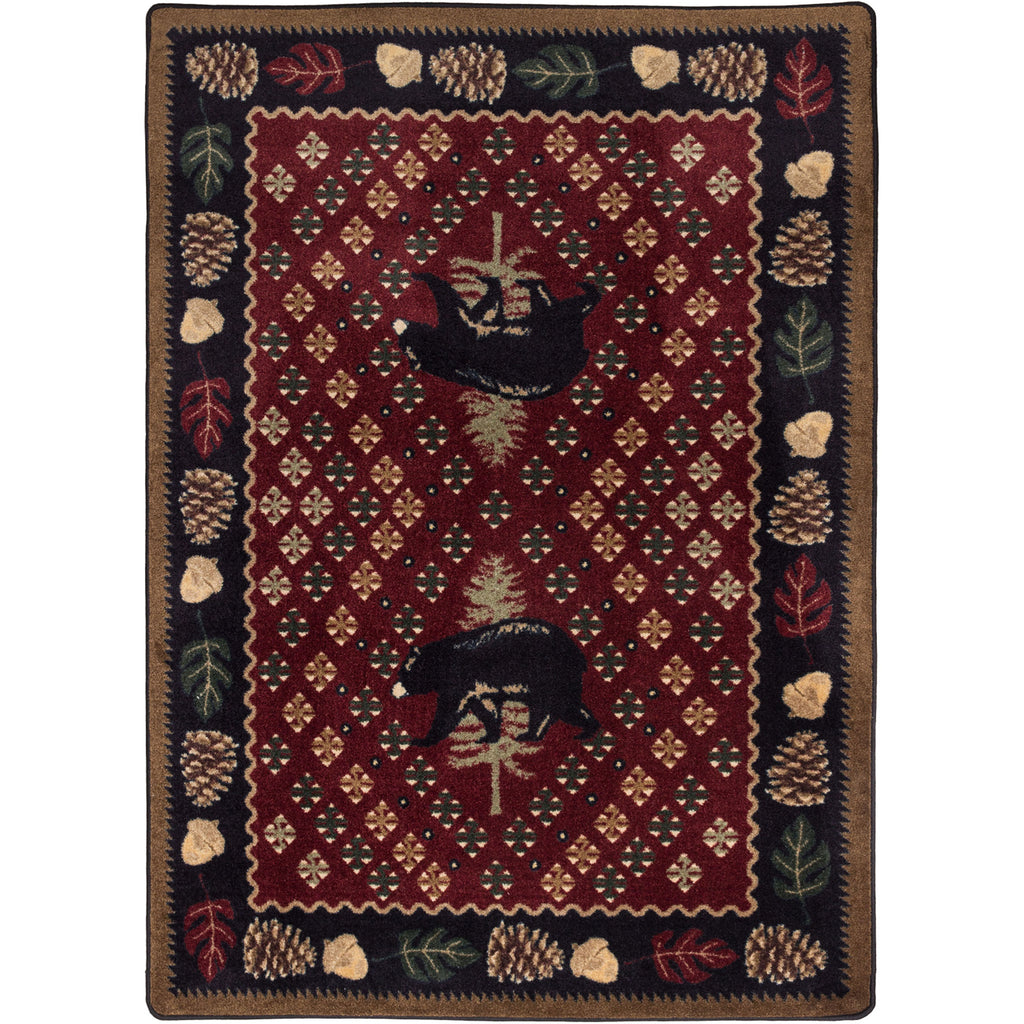 Image of an area rug, Patchwork Bear - Red