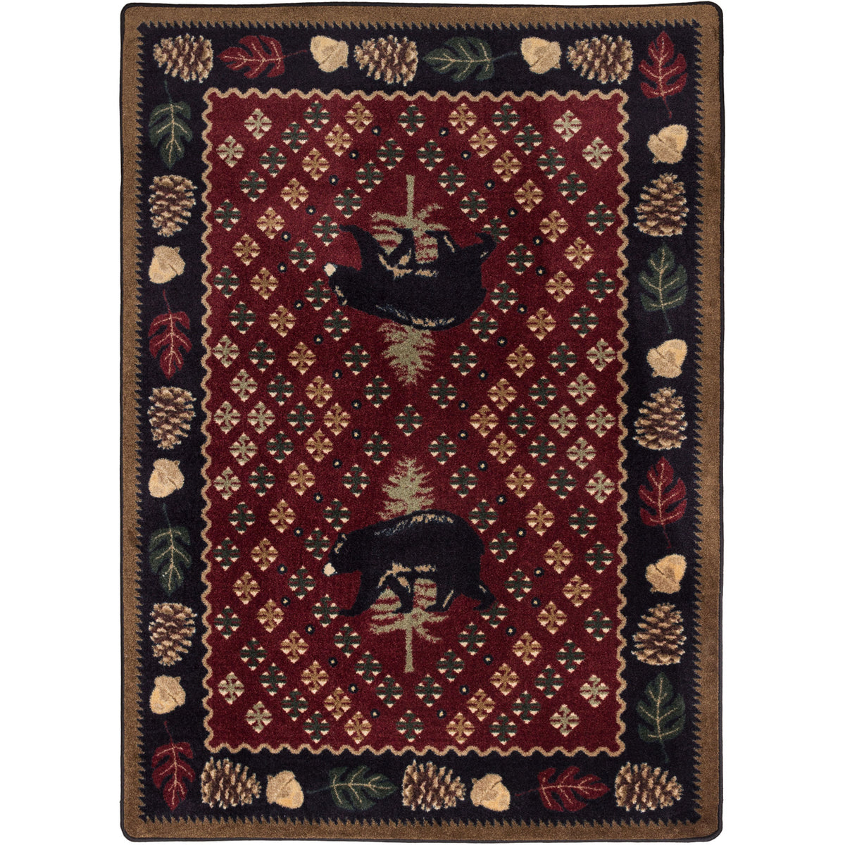 Image of an area rug, Patchwork Bear - Red