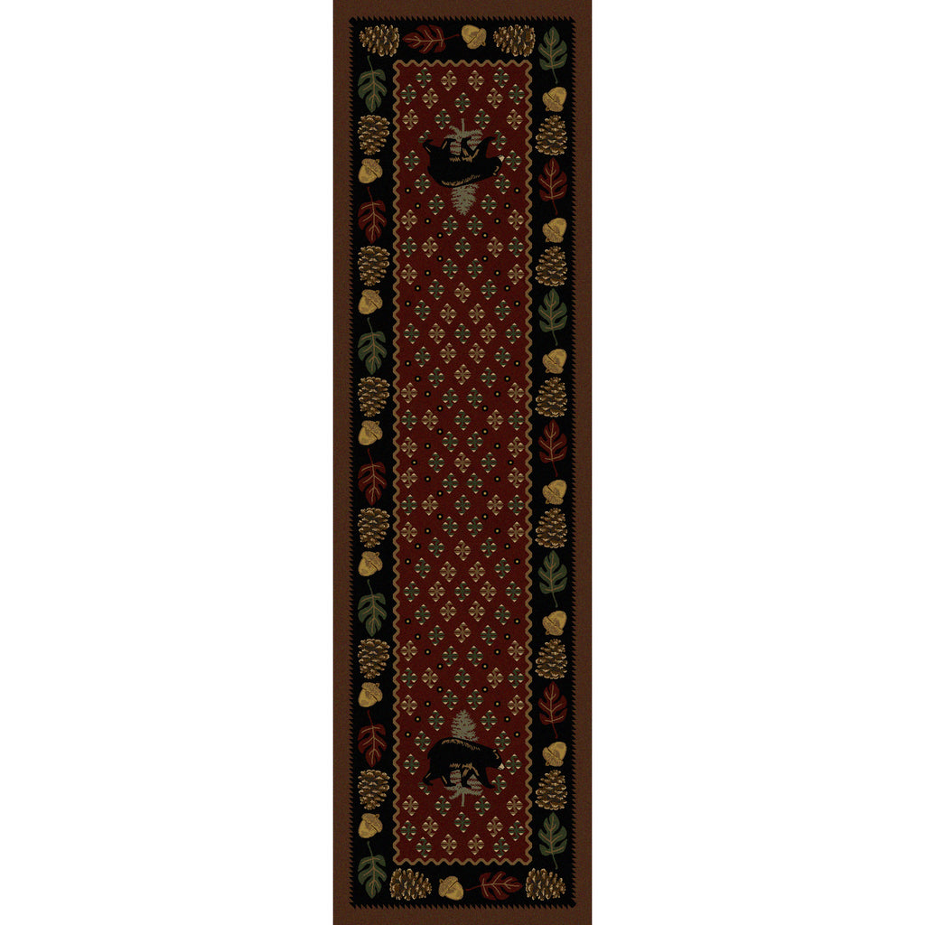 Image of an area rug, Patchwork Bear - Red