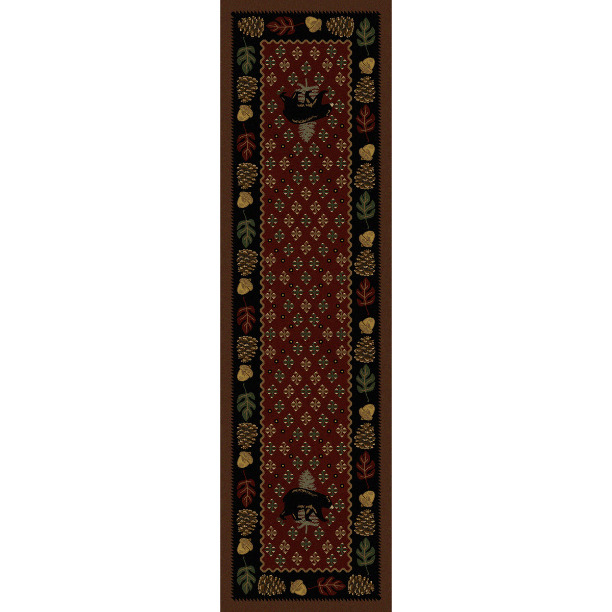 Image of an area rug, Patchwork Bear - Red