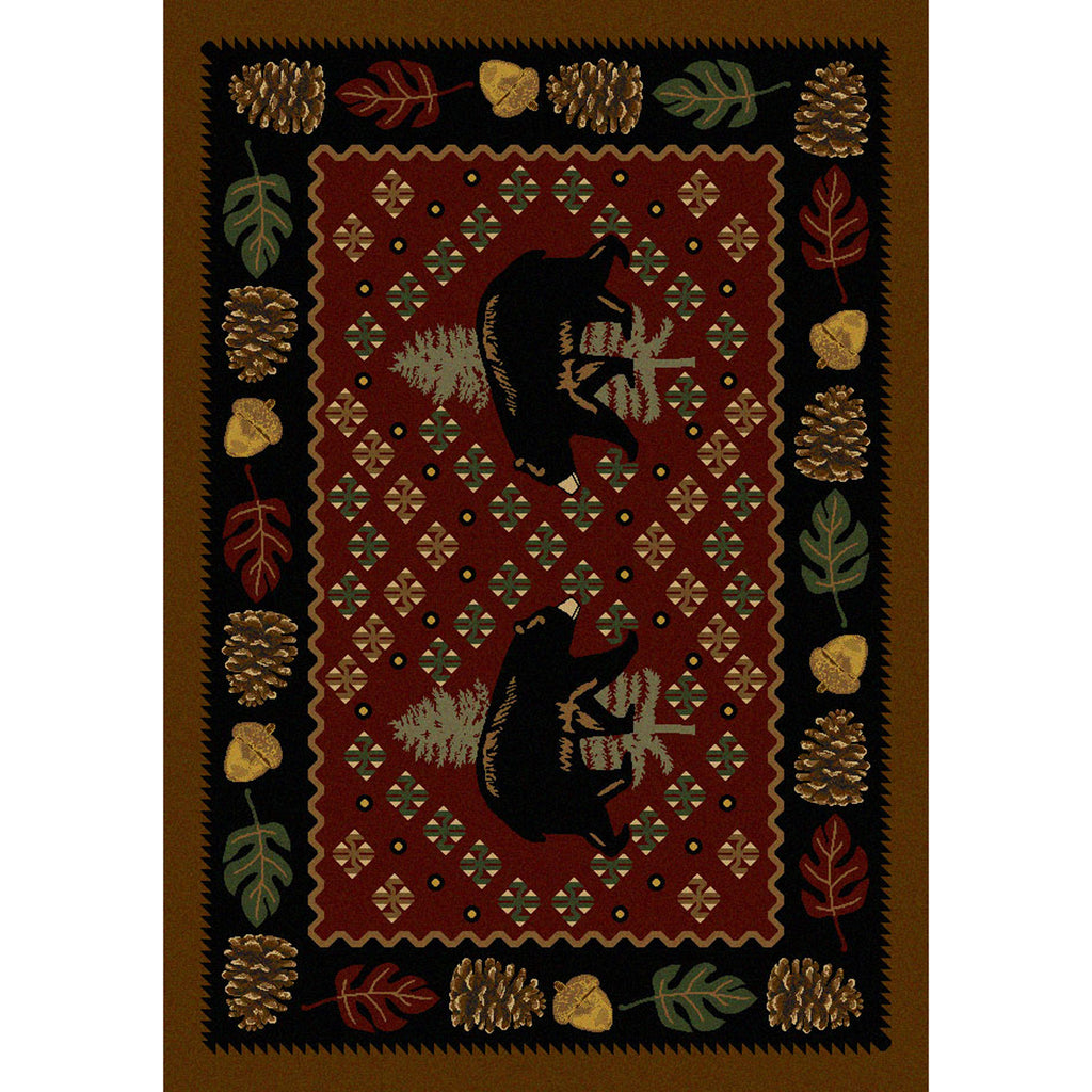 Image of an area rug, Patchwork Bear - Red