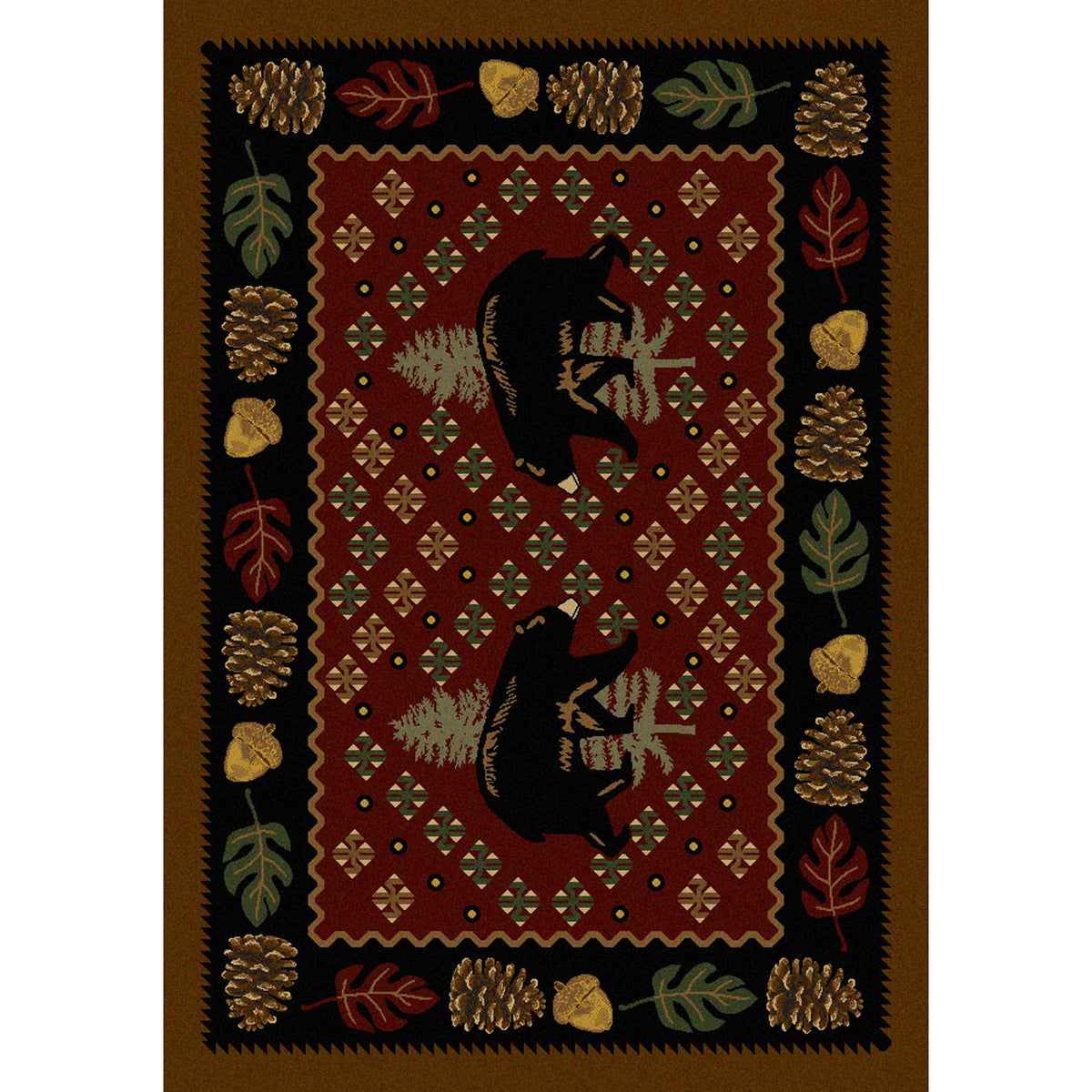 Image of an area rug, Patchwork Bear - Red