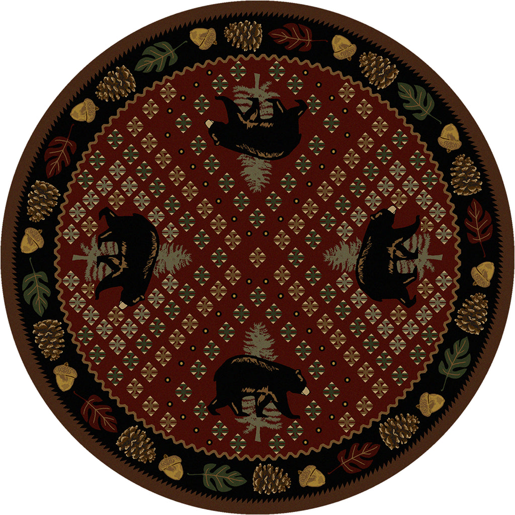 Image of an area rug, Patchwork Bear - Red