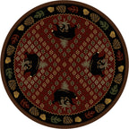 Image of an area rug, Patchwork Bear - Red