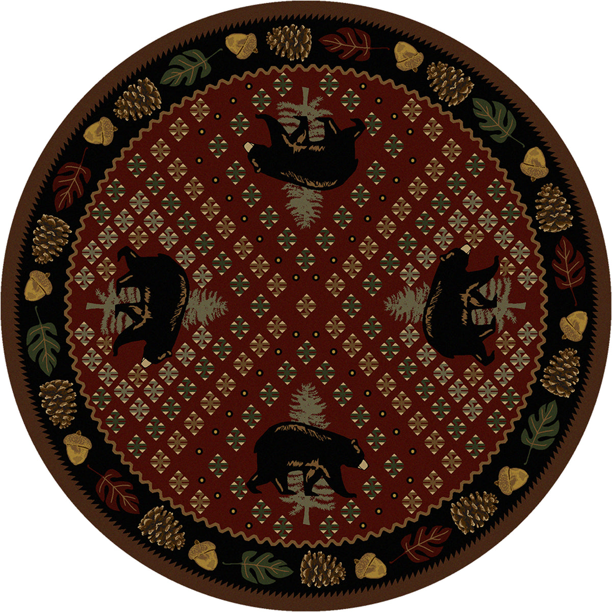 Image of an area rug, Patchwork Bear - Red