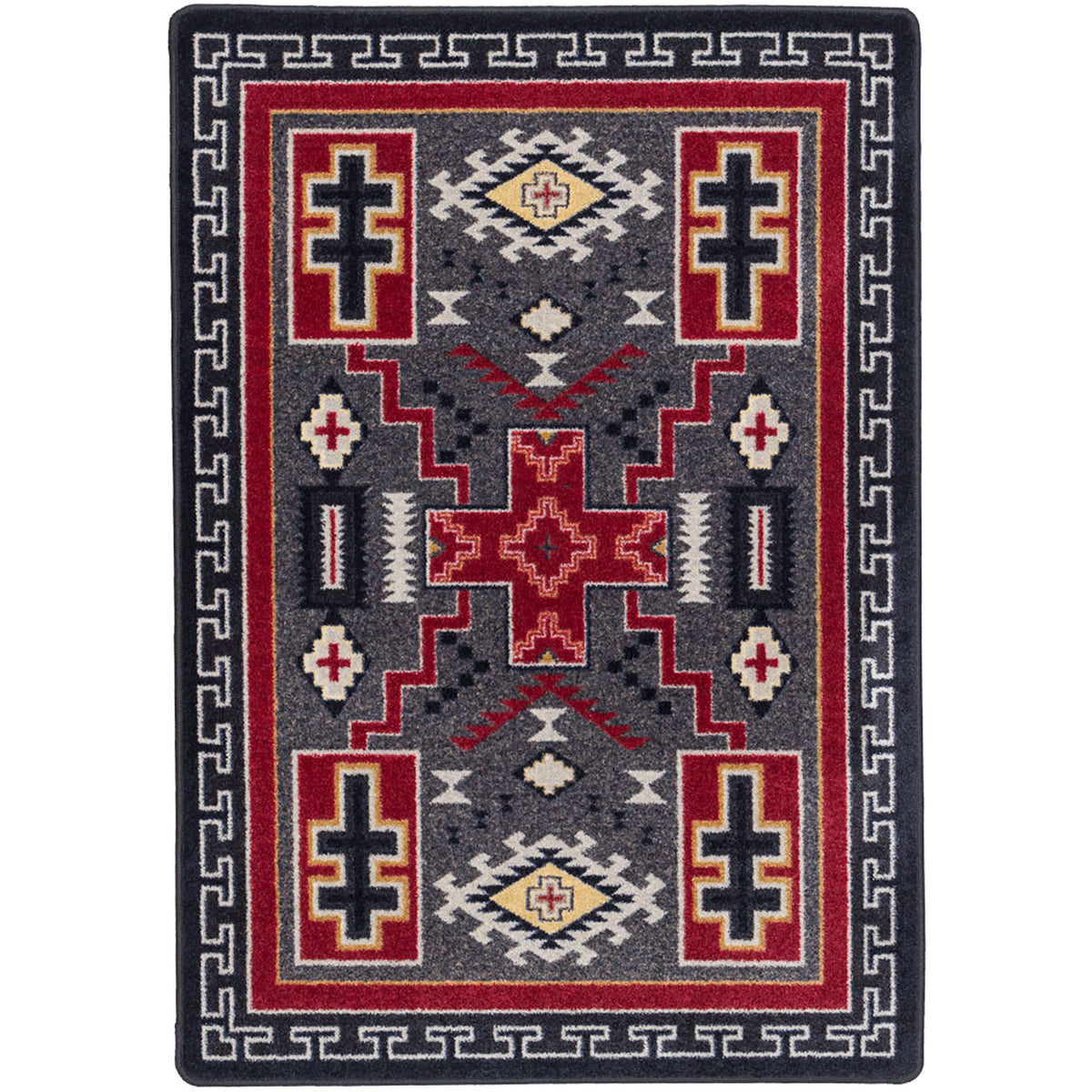 Image of an area rug, Double Cross - Gray
