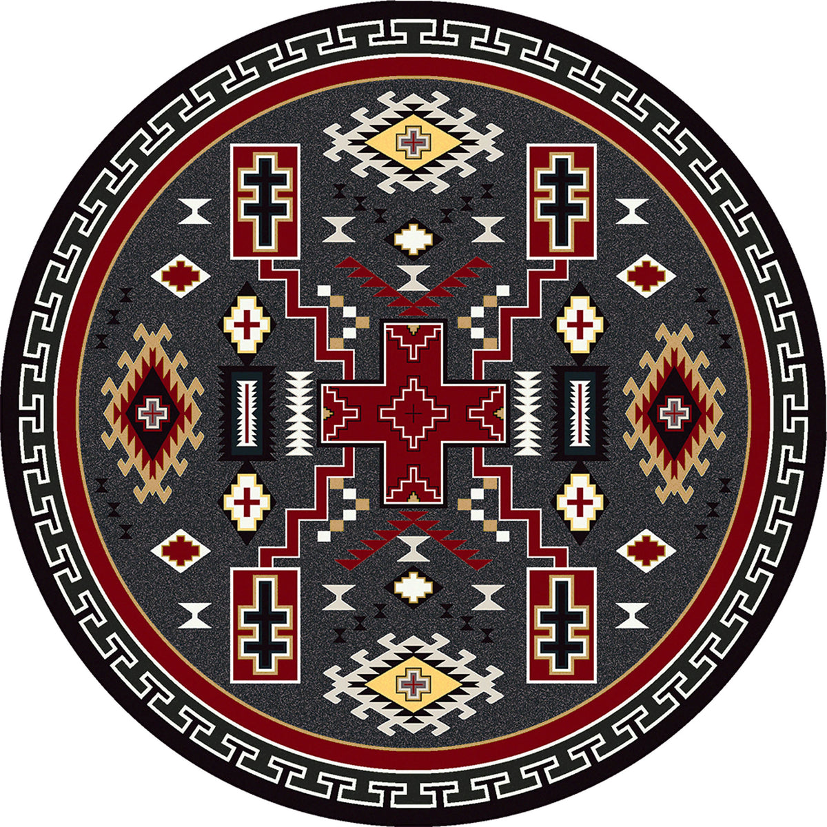 Image of an area rug, Double Cross - Gray