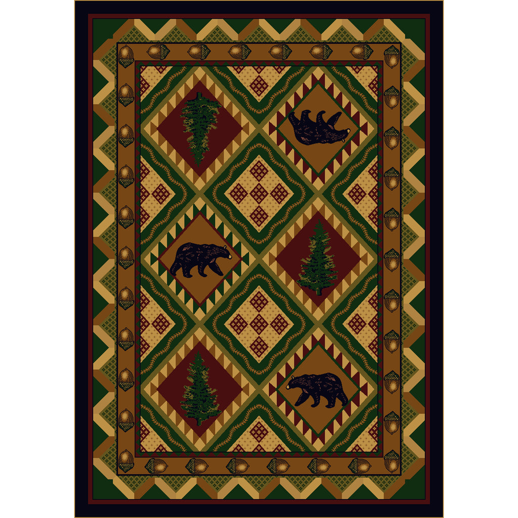 Image of an area rug, Quilted Forest - Woodland