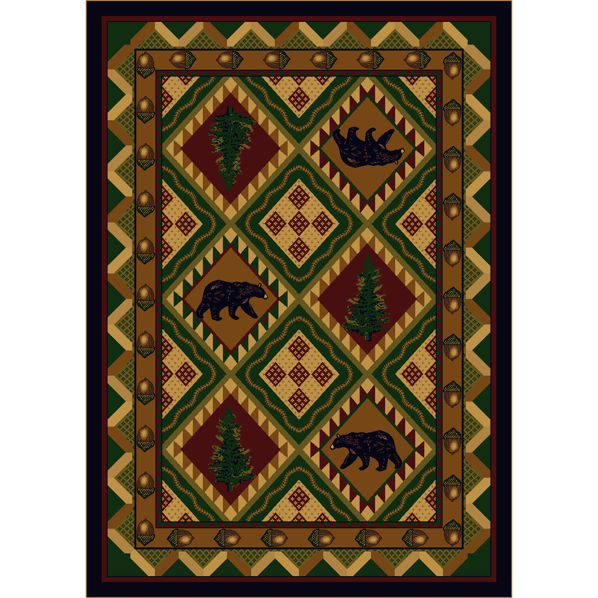 Image of an area rug, Quilted Forest - Woodland