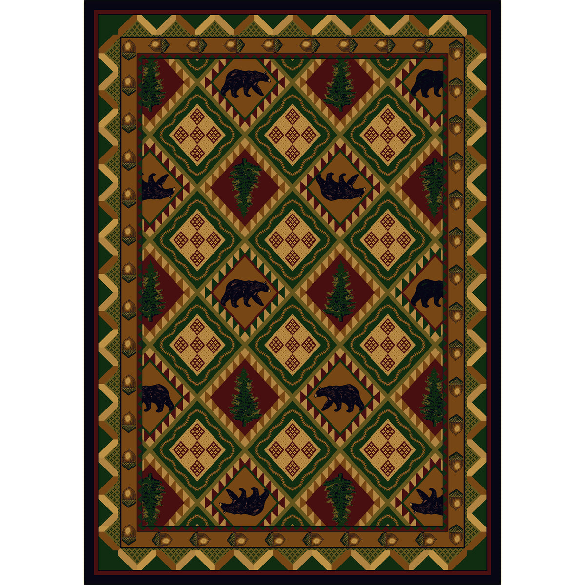 Image of an area rug, Quilted Forest - Woodland
