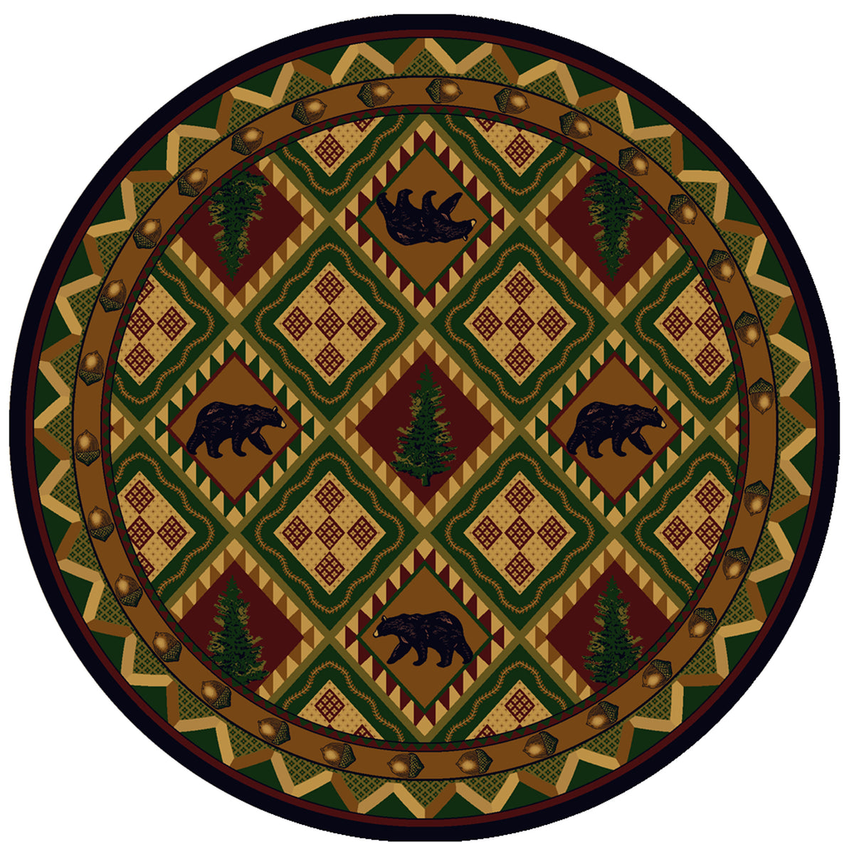 Image of an area rug, Quilted Forest - Woodland