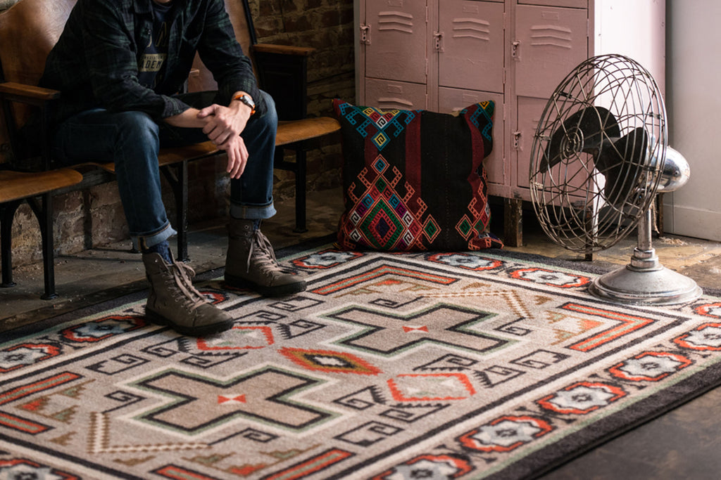 Image of an area rug, Saw Tooth - Raincloud